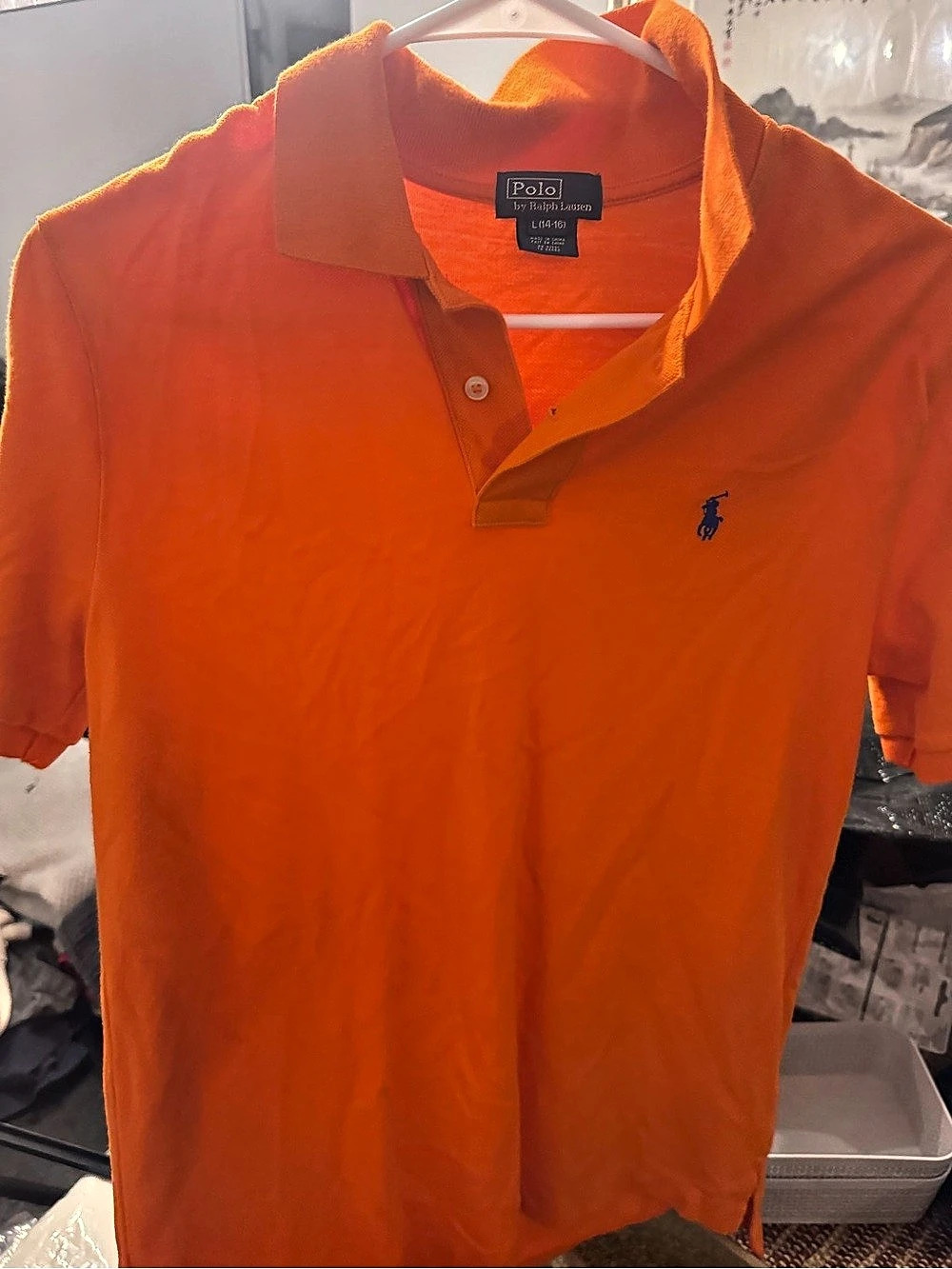 Polo by Ralph Lauren Boys Polo Shirt Orange Size Large Like New